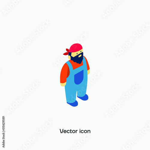 Multicolot farmer vector icon. Premium quality.