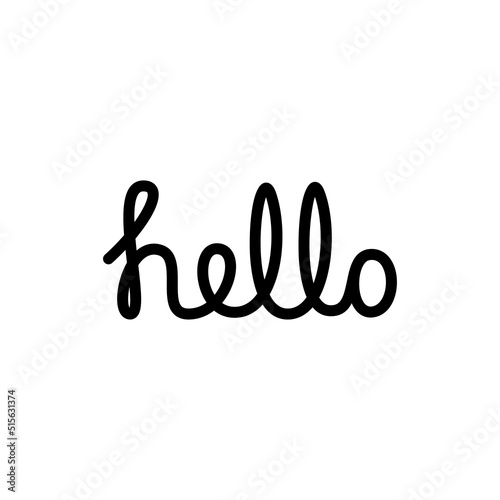 Hello, Handwritten Text. Vector Illustration 