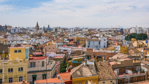 Panoramic view of old town of Valencia