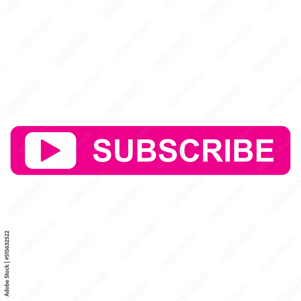 eps10 pink vector subscribe button icon isolated on white