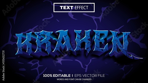 3D kraken text effect - Editable text effect photo