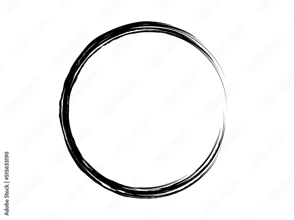 Grunge circle made with art brush.Grunge marking element. Grunge circle made with art brush.Grunge marking element.