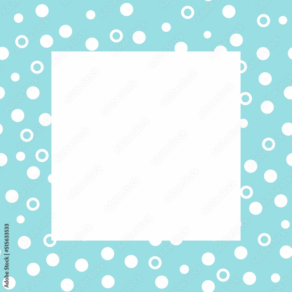 Square vector blue frame. Blue background with white polka dots. Business cards, invitations, gift cards, flyers, brochures. Square vector blue frame. Blue background with white polka dots. Business cards, invitations, gift cards, flyers, brochures.