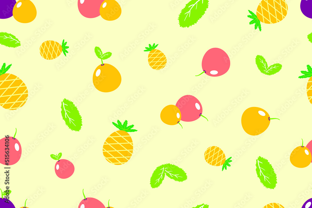 seamless pattern fruits illustration style seamless pattern fruits illustration style