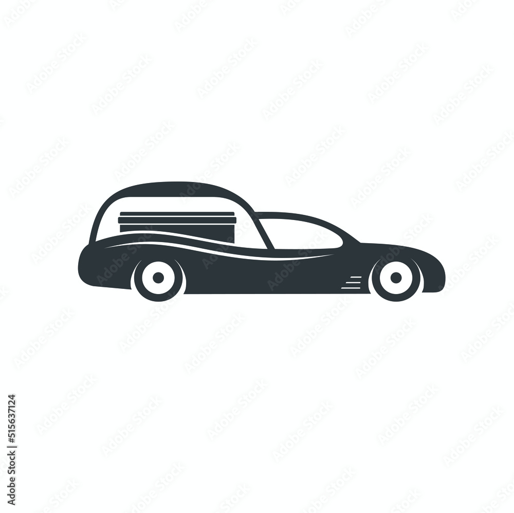 illustration for hearse service, vector art. illustration for hearse service, vector art.