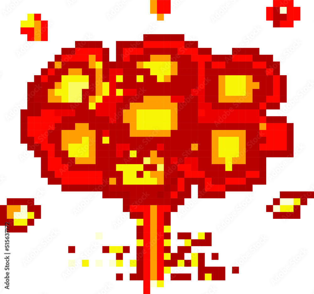 explosion pixel art, Video game explosion animation flame pixel art ...