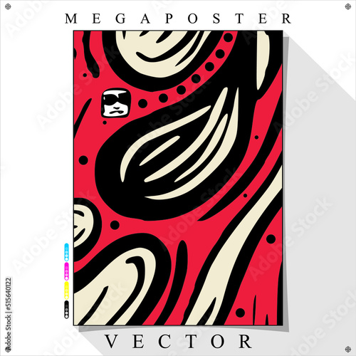 Desenho de Textura Colorida em Vetor para Poster 