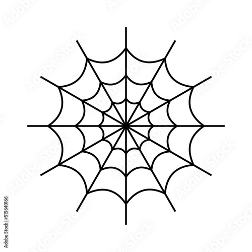 Web icon. Halloween and spider symbol. Isolated raster illustration on white background.