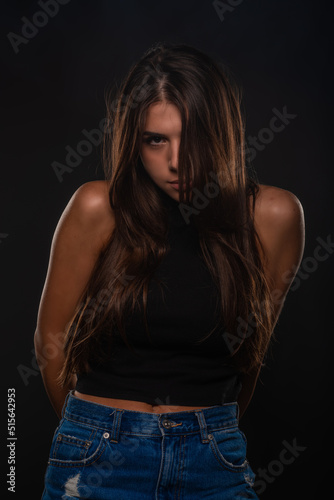 Portrait of a girl giving a seductive look