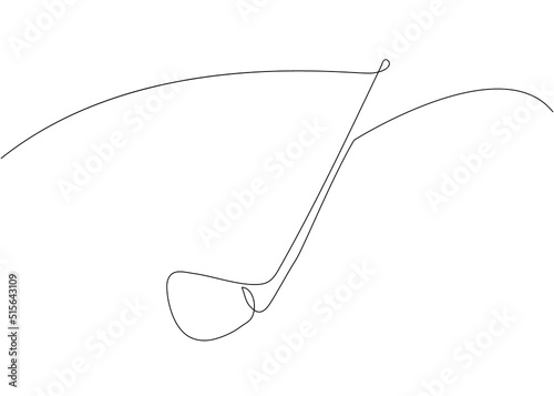 Golf club one line art. Continuous line drawing of sport, luxury, metal, ball sports, activity, relaxation, game, training, competitive, leisure, professional, play.
