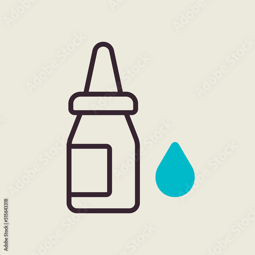 Eye drops vector icon. Nasal drops
