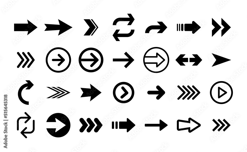 Arrow vector icon collection. Set of arrow elements for design. Arrow vector icon collection. Set of arrow elements for design.