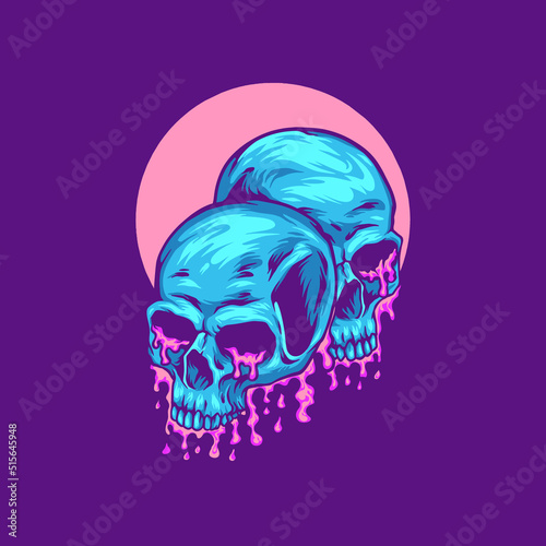 Bubble Gum Skull Illustration