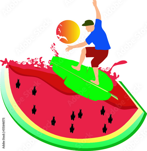 watermelon illustration in summer time