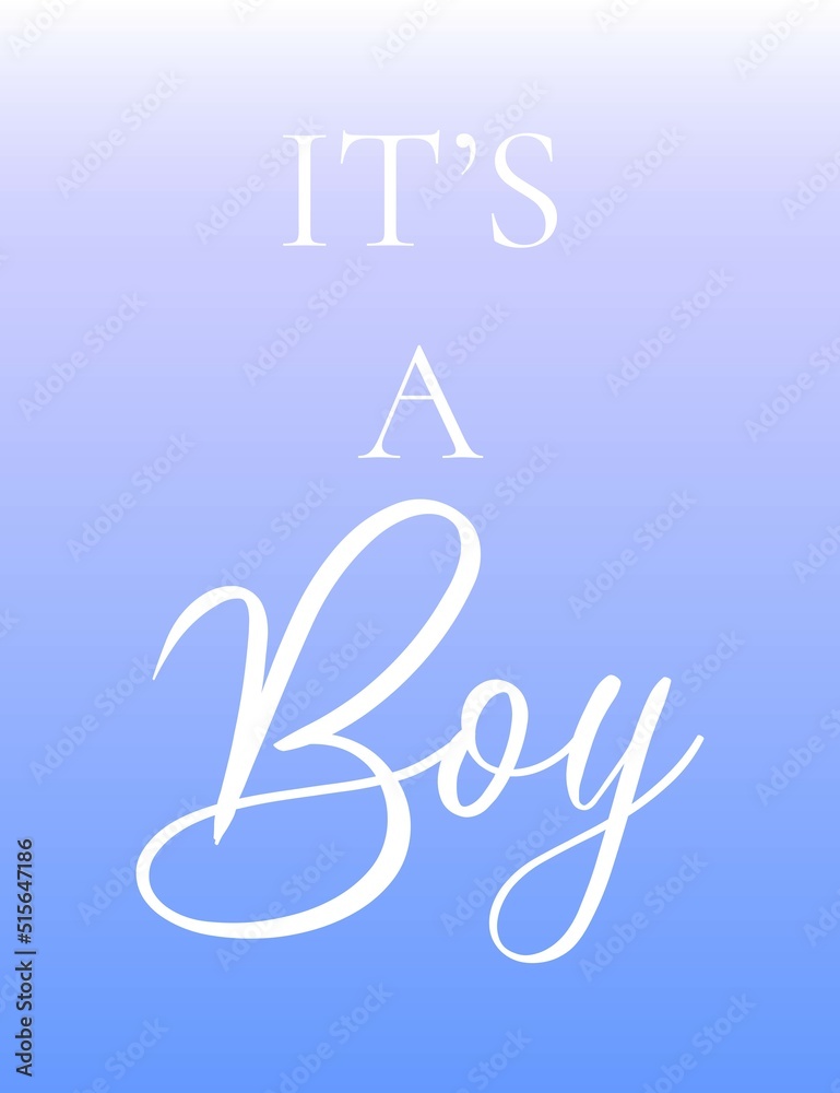 Boy or girl hand drawn modern lettering Baby shower announcement