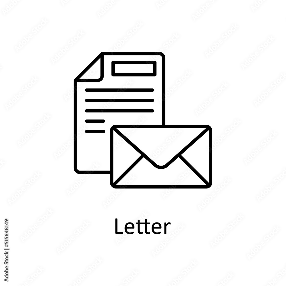 Letter vector Outline Icon Design illustration. Project Managements Symbol on White background EPS 10 File
