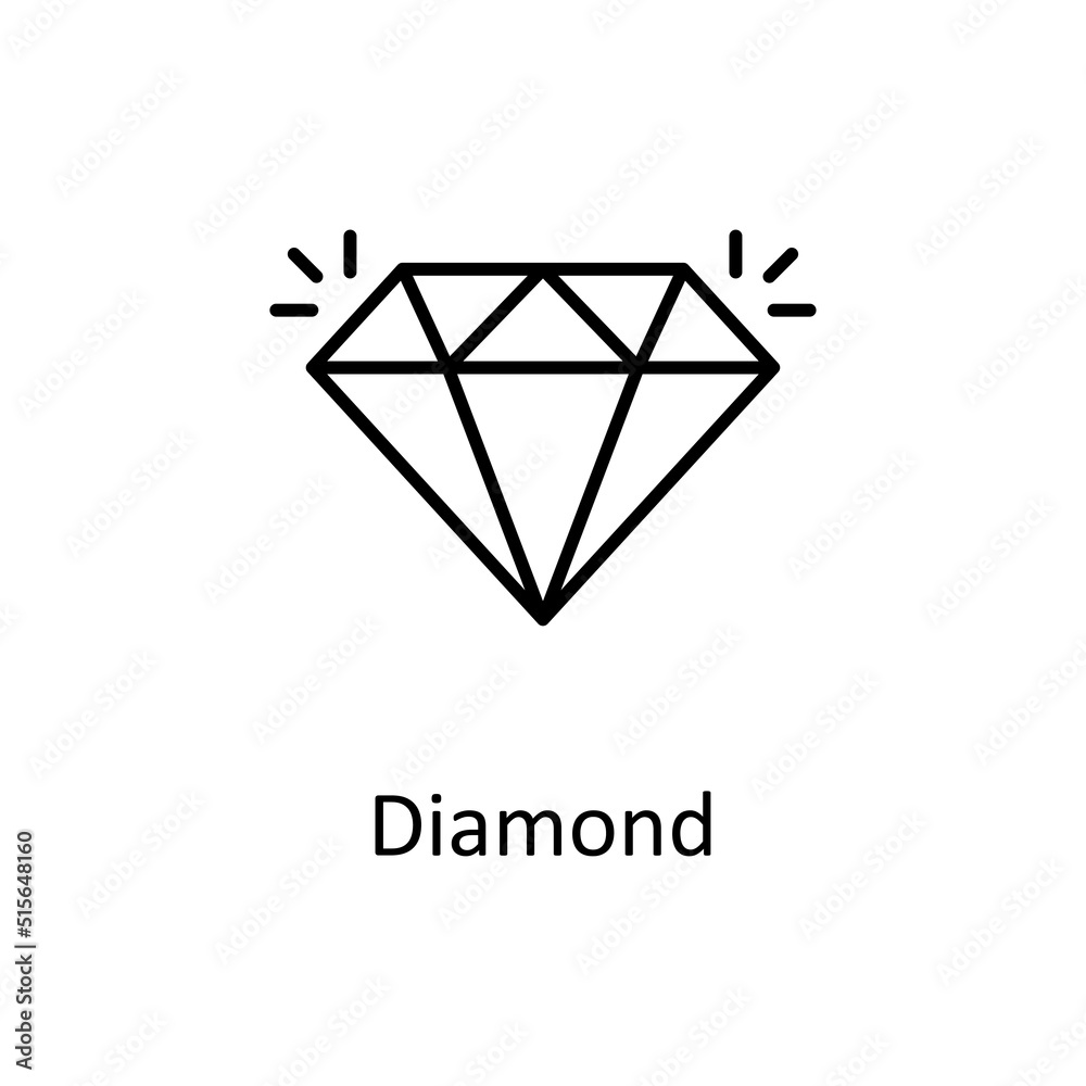 Diamond vector Outline Icon Design illustration. Project Managements Symbol on White background EPS 10 File Diamond vector Outline Icon Design illustration. Project Managements Symbol on White background EPS 10 File