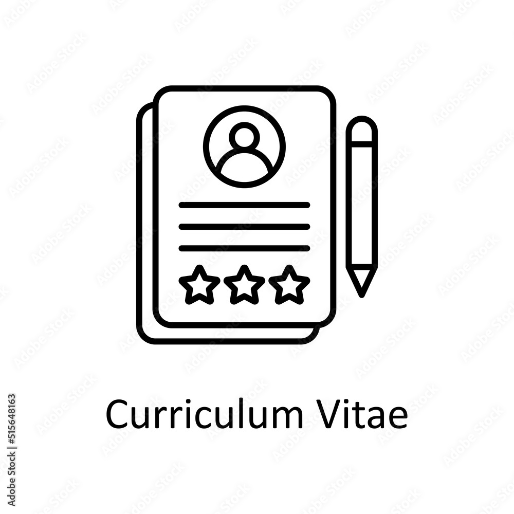 Curriculum Vitae vector Outline Icon Design illustration. Project Managements Symbol on White background EPS 10 File Curriculum Vitae vector Outline Icon Design illustration. Project Managements Symbol on White background EPS 10 File