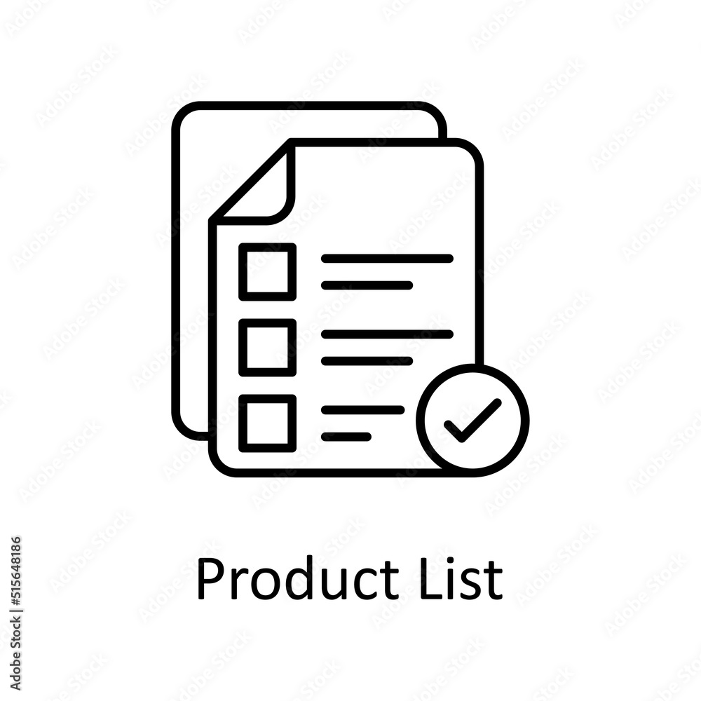 List vector Outline Icon Design illustration. Project Managements Symbol on White background EPS 10 File List vector Outline Icon Design illustration. Project Managements Symbol on White background EPS 10 File