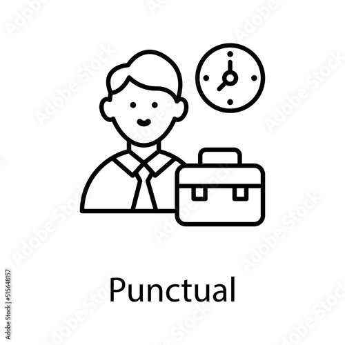 Punctual vector Outline Icon Design illustration. Project Managements Symbol on White background EPS 10 File