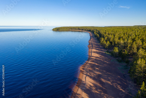 Ladoga lake on sunny summer morning. Vidlitsa village, Karelia, Russia. © Kirill
