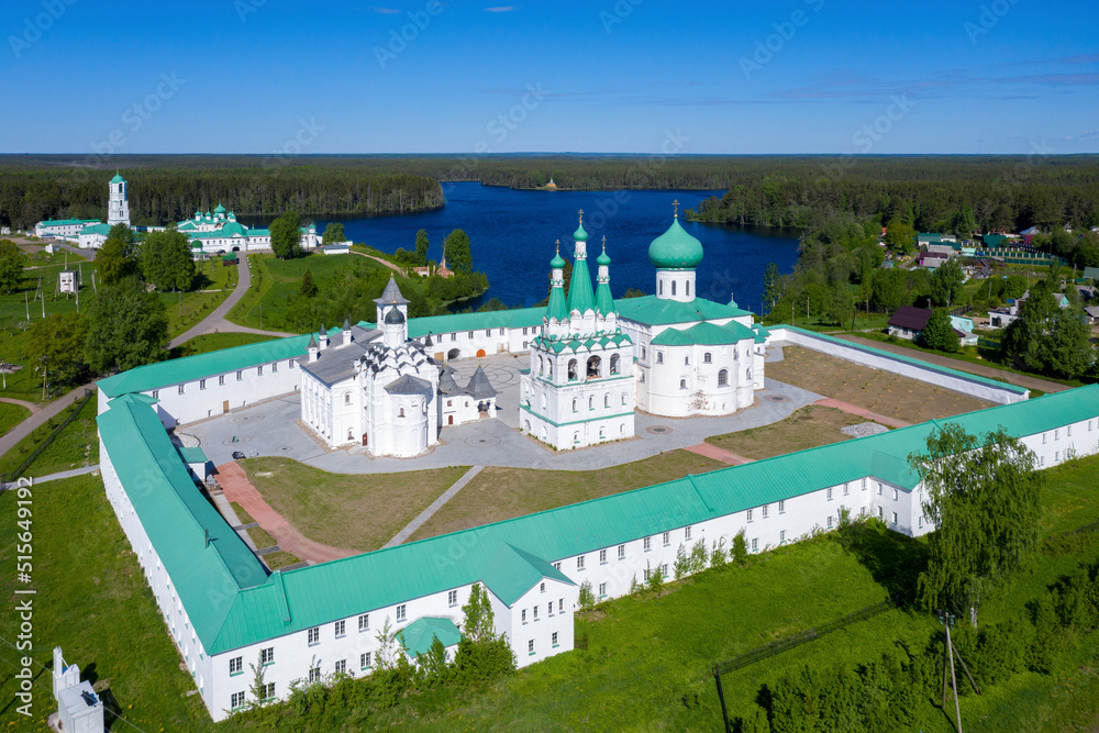 Aerial view of Alexander-Svirsky Monastery. Leningrad Oblast, Russia.