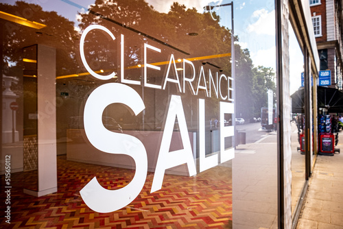 Shop window with Clearance Sale text