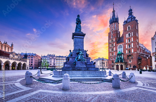 Krakow, Poland - Medieval Ryenek Square with the Cathedral photo