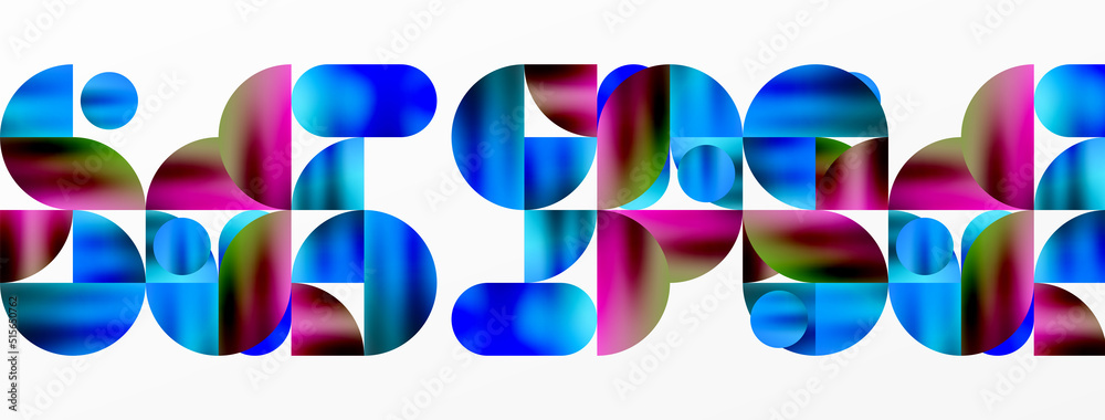 Obraz premium Circle geometric background. Metallic color shiny circles and round shapes. Vector Illustration For Wallpaper, Banner, Background, Card, Book Illustration, landing page