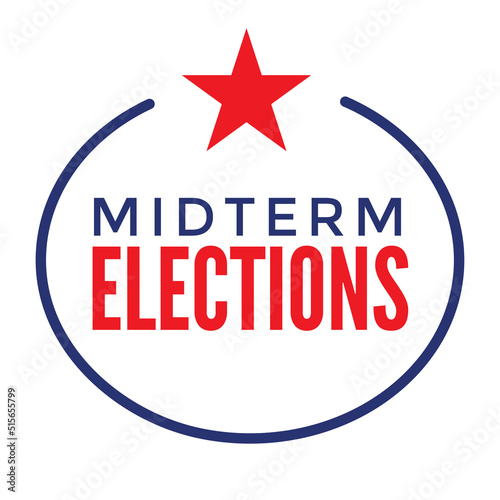 2022 Midterm Elections Design w Red White and Blue Vote Icon