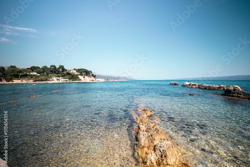 Beautiful view of Bacvice Beach in Split, Croatia photo