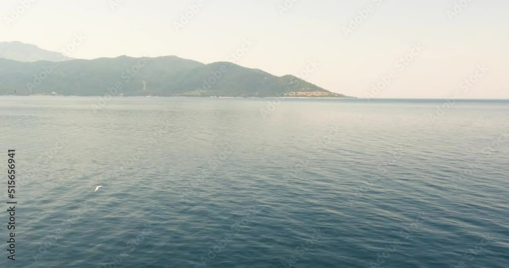 Summer season, travel holiday destinations. Seascape view from the ferryboat, Greek island Thassos. Summer season, travel holiday destinations. Seascape view from the ferryboat, Greek island Thassos.