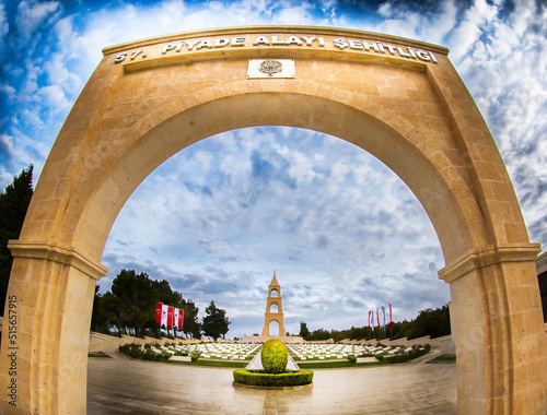 Canakkale Martyrs' Monument, built in memory of the Turkish soldiers who fought in the First World War. photo