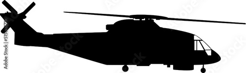 Fotografie, Obraz silhouette of a helicopter similar to that of CH-149.