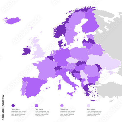Europe Map Infographic, Heat Map, Vector Map, Countries Heat Map, Europe