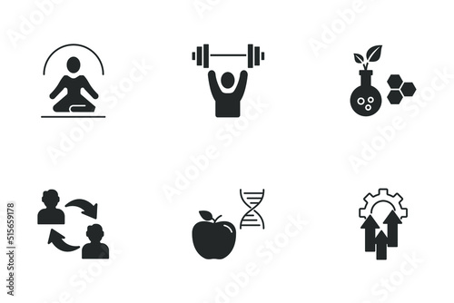 Biohacking icons set . Biohacking pack symbol vector elements for infographic web