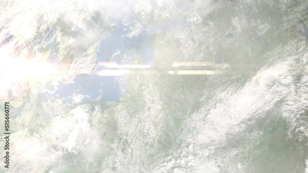 Earth zoom in from outer space to city. Zooming on Panevezys, Lithuania. The animation continues by zoom out through clouds and atmosphere into space. Images from NASA Earth zoom in from outer space to city. Zooming on Panevezys, Lithuania. The animation continues by zoom out through clouds and atmosphere into space. Images from NASA