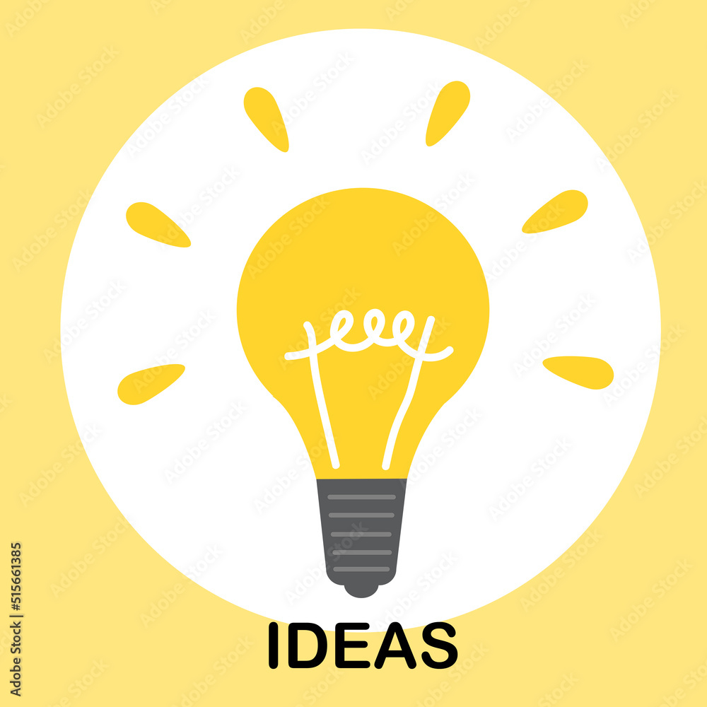 Cute light bulb icon. Light bulb with rays shine. cartoon style.
Cute light bulb icon. Light bulb with rays shine. cartoon style.