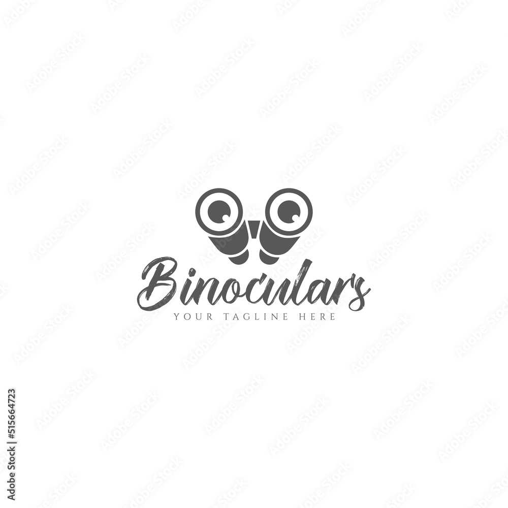 Binoculars logo design vector illustration