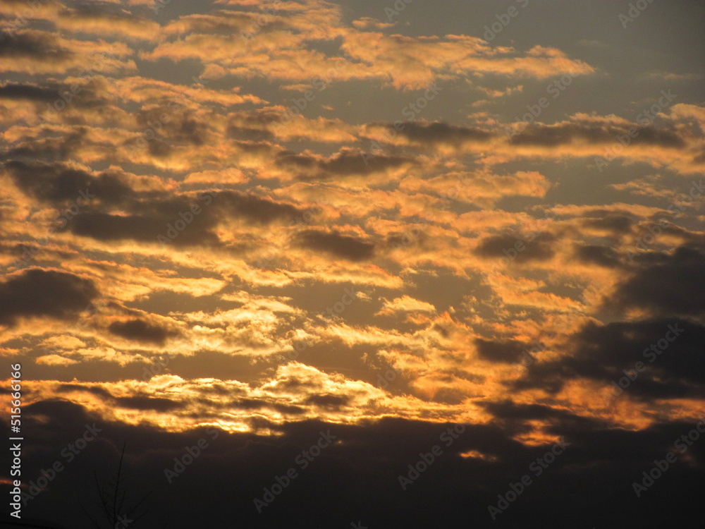Fototapeta premium A beautiful sunset - the clouds have turned yellow