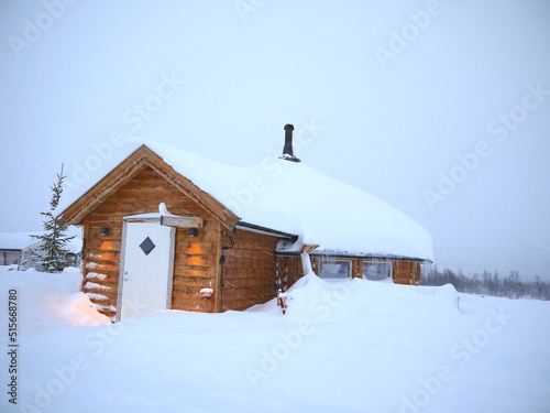 Norwegian chalet in winter