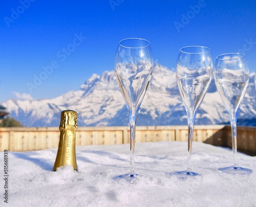 Champagne in the mountains