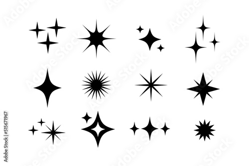 Star icons. twinkling stars. sparkles  shining burst. vector symbols isolated 