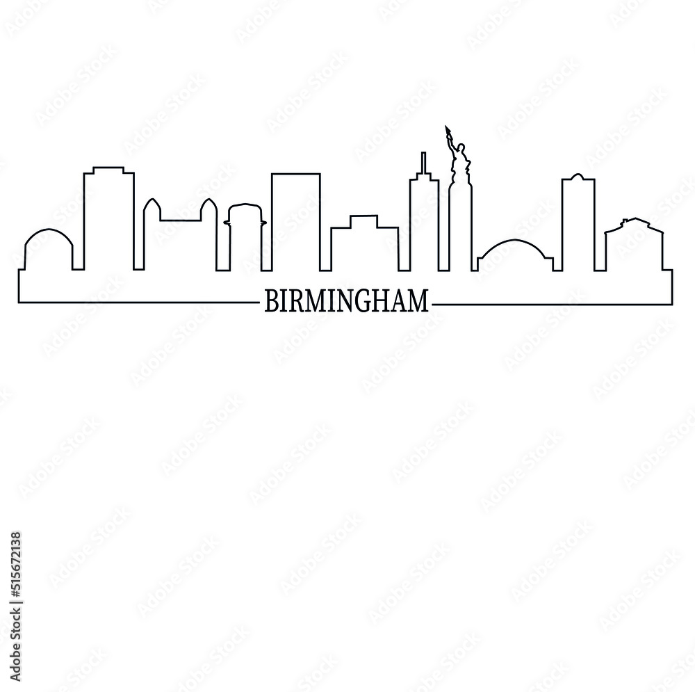 city skyline
birmingham
USA
outline
