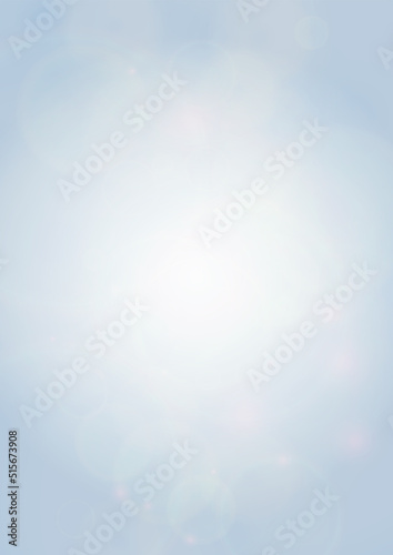 Vector Summer Sun Shine Background with Bokeh Blurred Glowing Gold Circles on Blue Sky.  Blured Sunlight Background. Magic Summertime Print. Calm Defocused Light Design for Posters, Covers, Cards.