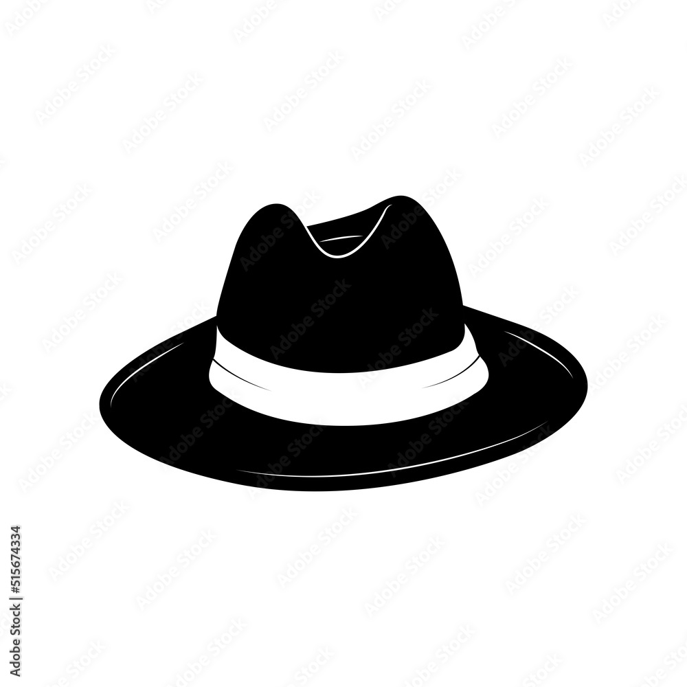 Cowboy Hat Black and White Icon Design Element on Isolated White Background Cowboy Hat Black and White Icon Design Element on Isolated White Background