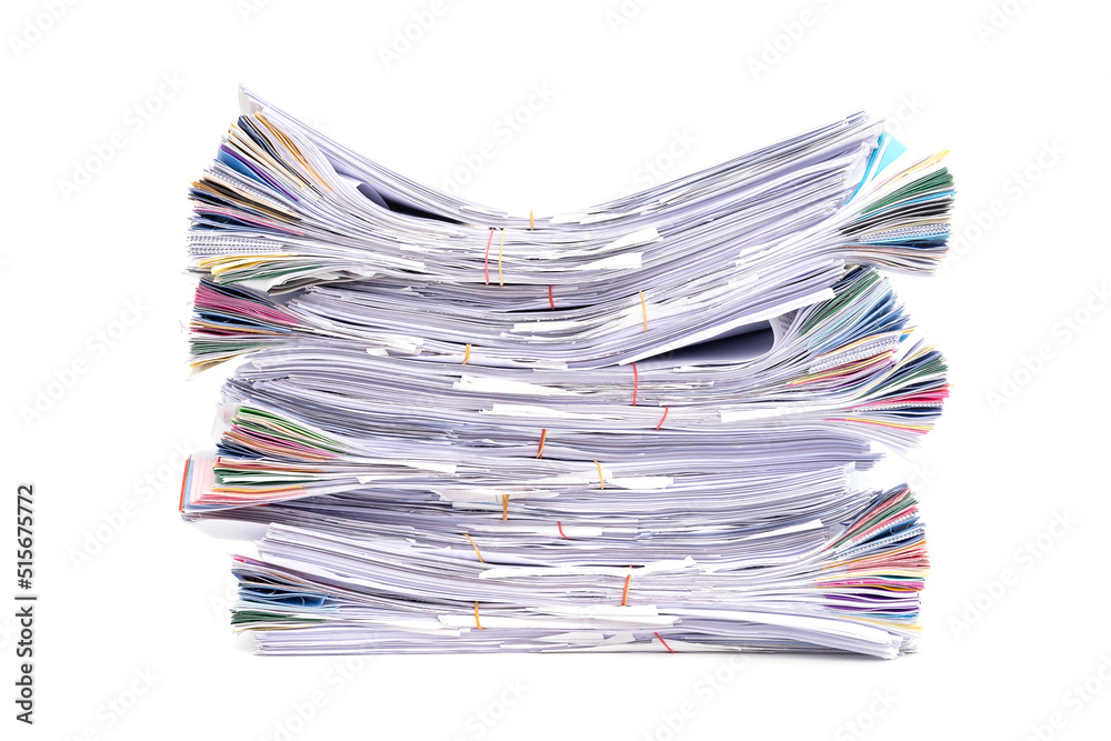 Stack of Documents isolated on white background. Stack of Documents isolated on white background.