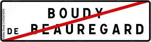 Panneau sortie ville agglomération Boudy-de-Beauregard / Town exit sign Boudy-de-Beauregard photo