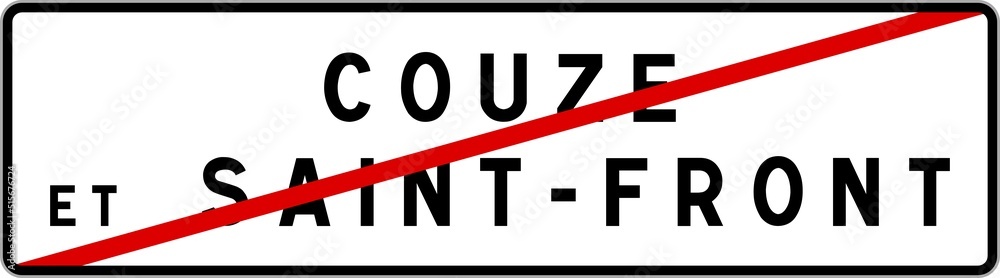 Panneau sortie ville agglomération Couze-et-Saint-Front / Town exit sign Couze-et-Saint-Front Panneau sortie ville agglomération Couze-et-Saint-Front / Town exit sign Couze-et-Saint-Front