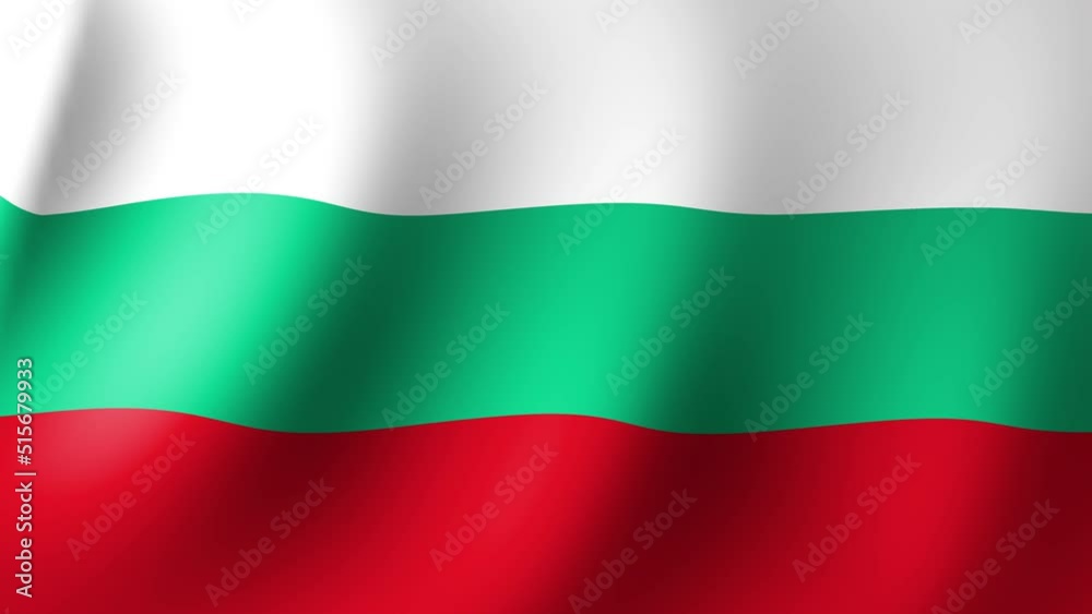 The flag of Bulgaria flutters in the wind. 3d loop animation The flag of Bulgaria flutters in the wind. 3d loop animation
